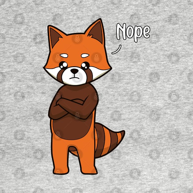 Red Panda nay-sayer - Nope by Modern Medieval Design